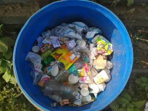 dry waste collected in the bin